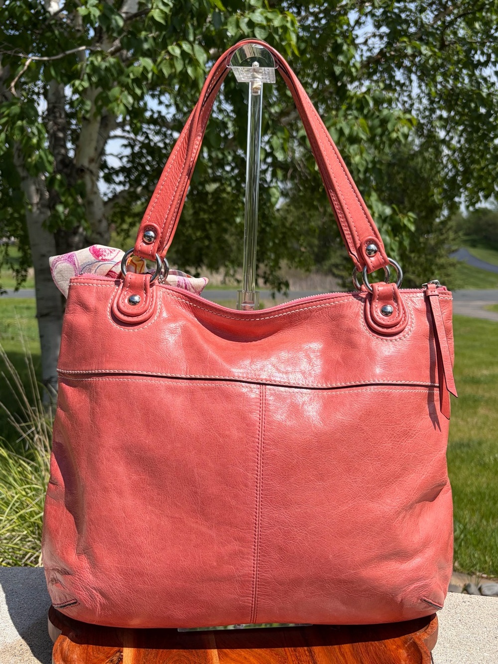 Coach Poppy Glam Tote Pink Glazed Leather 19002 EUC - Picture 9 of 17